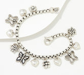 JAI Sterling Silver Butterfly Charm Bracelet, Small: 6-3/4" Fit: